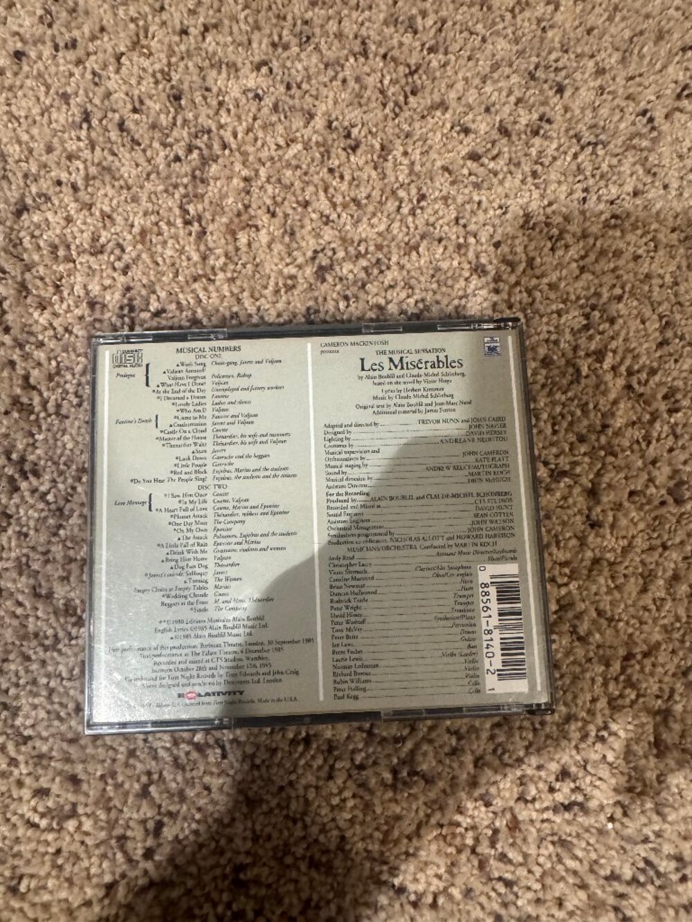 Les Miserables Original London Cast 2CD Soundtrack Musical Complete Tested CD Se - Picture 2 of 4